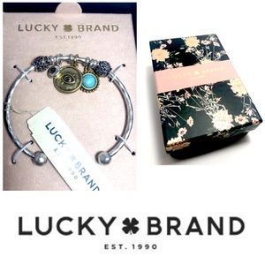 Lucky Brand ST Hammered Cuff Charm Bracelet